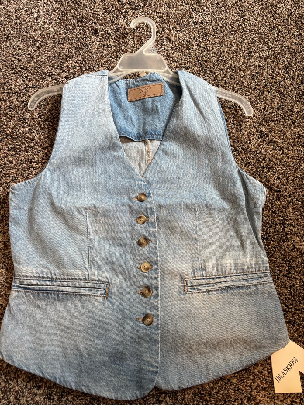 Blank NYC Faded Blue Denim Vest